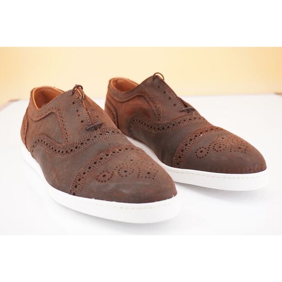 Allen Edmonds Strand Cap Toe Brown Suede Oxford Sneaker SZ 11 New $325 - Picture 3 of 12